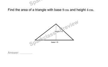 Find triangle area — Grade 7 problem preview