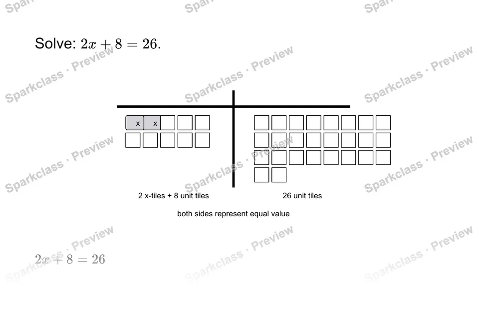 Solve a two-step equation — page 1