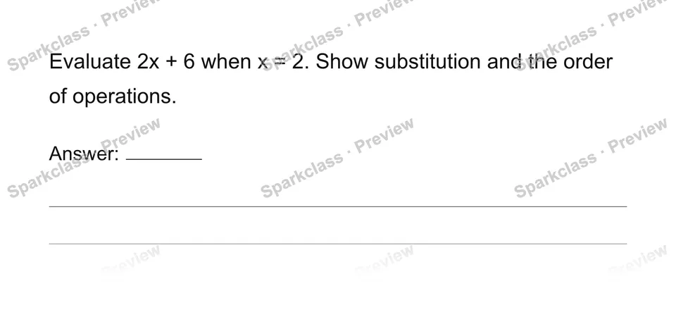 Substitute values into expressions and formulas — page 1