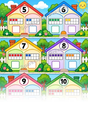 Number Houses · Decompose Numbers to 10 — Kindergarten worksheet preview