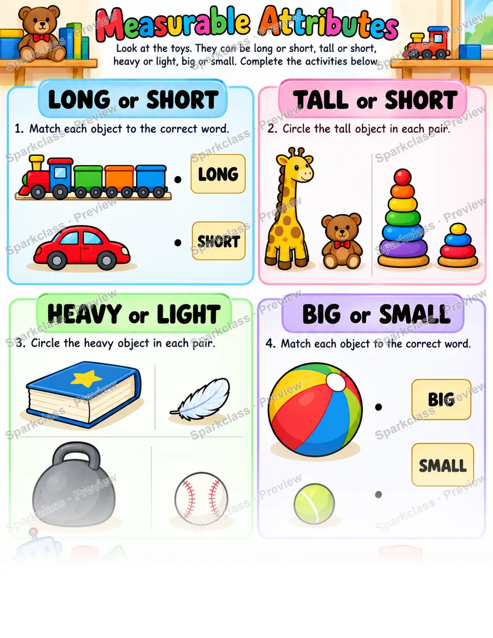 Measurable Attributes · Toy Room — page 1