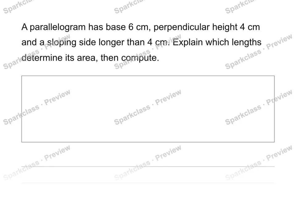Find parallelogram area by rearranging — page 1