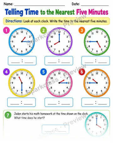 2.MD.C.7 · Time Warmup — Grade 2 worksheet preview