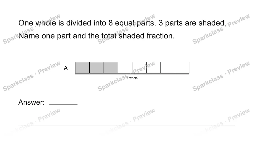 Connect unit fractions to a whole — page 1