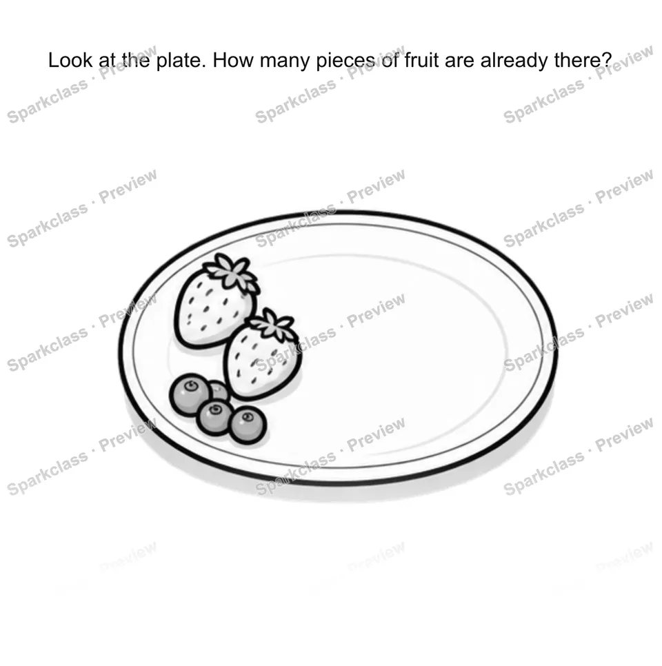 Count the fruit on the plate — page 1