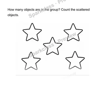 Count arranged and scattered sets — Kindergarten problem preview
