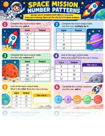Generate Number Patterns — Grade 5 worksheet preview