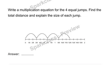 Read repeated fraction jumps — Grade 4 problem preview