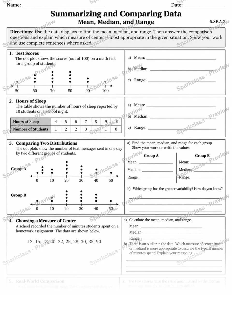 6.SP.A.3 · 3 Summary Data Independent 4 — page 1