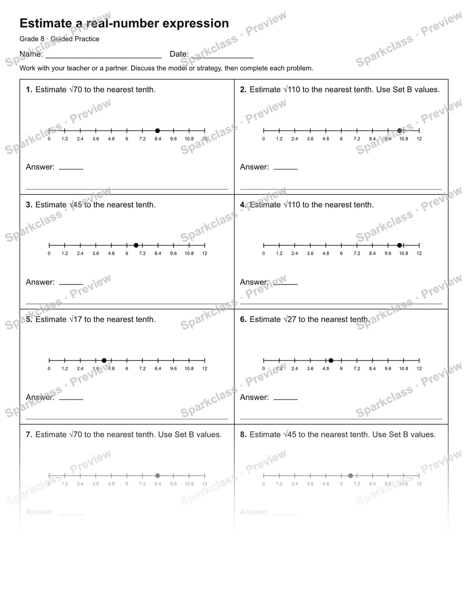 Estimate a real-number expression — Guided Practice — page 1