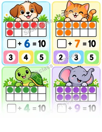 Basic Make 10 — Kindergarten worksheet preview