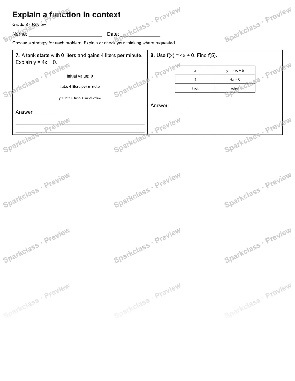 Explain a function in context — Review — page 2