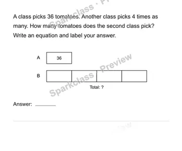 Compare harvests — Grade 4 problem preview