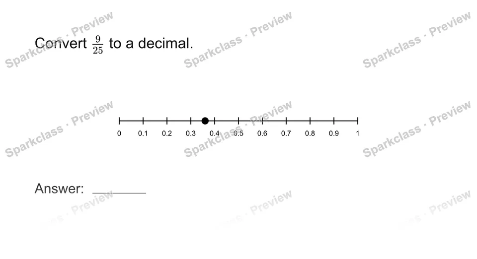 Convert fractions to decimals — page 1