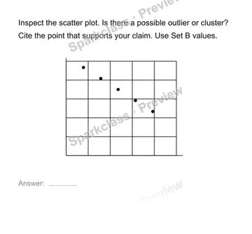 Identify clusters and outliers — Grade 8 problem preview