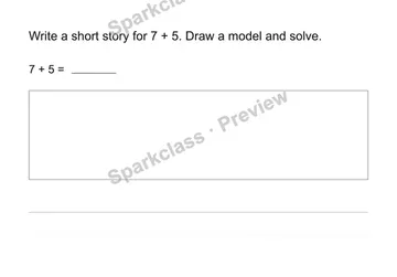 Write a story equation — Grade 1 problem preview
