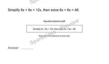 Combine like terms — Grade 8 problem preview