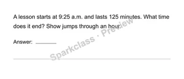 Calculate elapsed time — Grade 4 problem preview