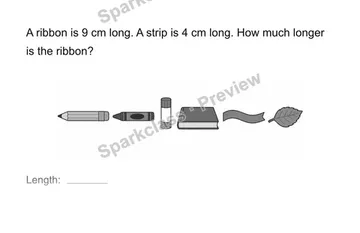 Compare lengths — Grade 2 problem preview