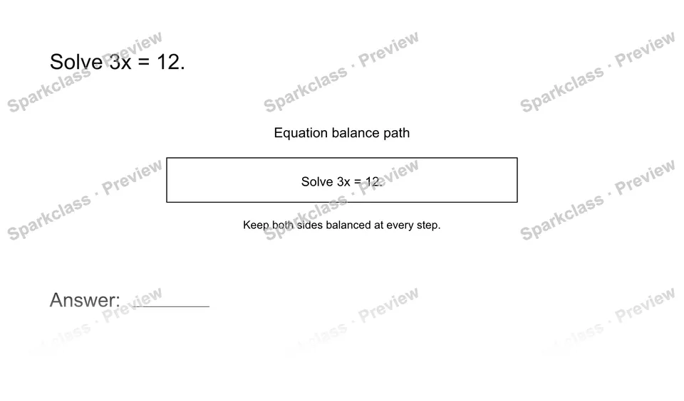 Solve a one-step equation — page 1