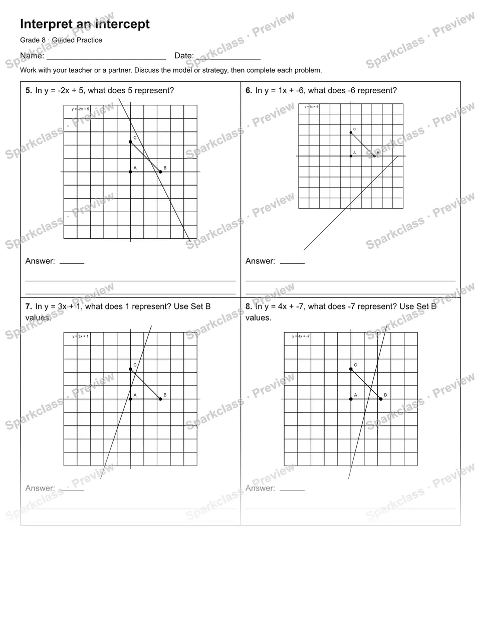 Interpret an intercept — Guided Practice — page 2