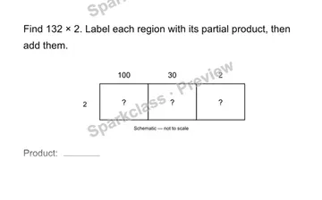 Area and partial products — Grade 4 problem preview