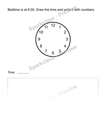Clock story — Grade 1 problem preview