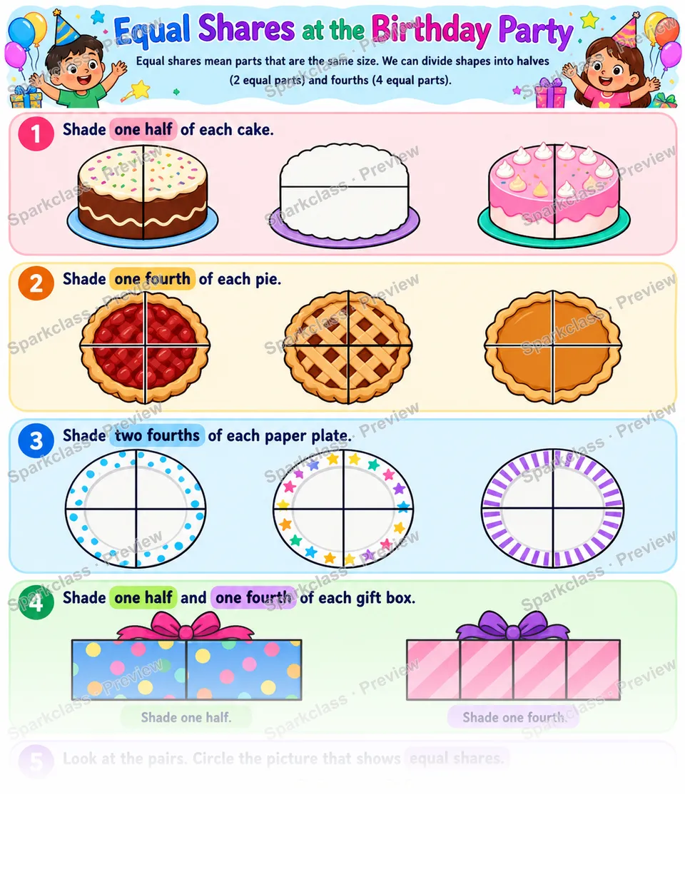 Equal Shares Birthday Party — page 1