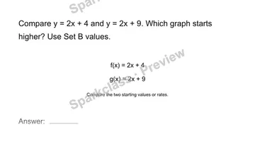Compare two functions — Grade 8 problem preview