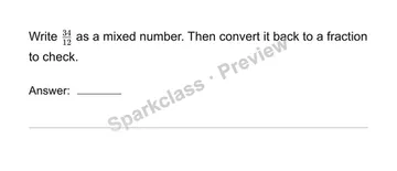 Rename fractions greater than one — Grade 4 problem preview