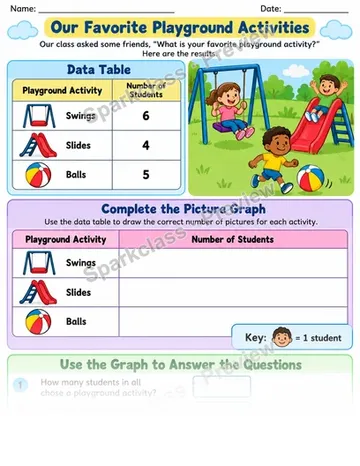 Playground Picture Graph Extra — Grade 1 worksheet preview