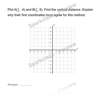 Use four quadrants, reflections and axis-aligned distances — Grade 6 problem preview