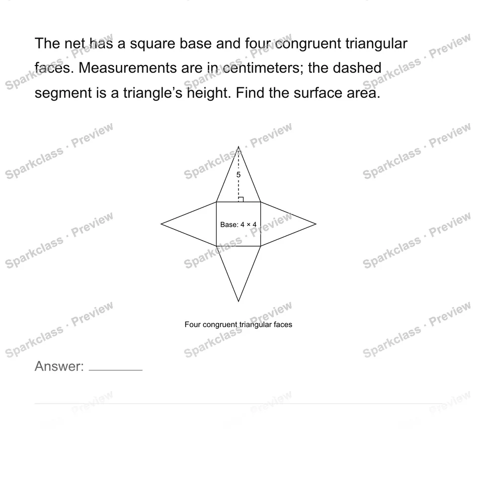Use triangle-and-rectangle nets for surface area — page 1