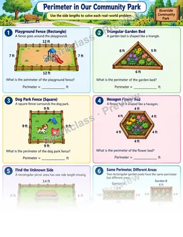 Community Park Perimeter — Grade 3 worksheet preview