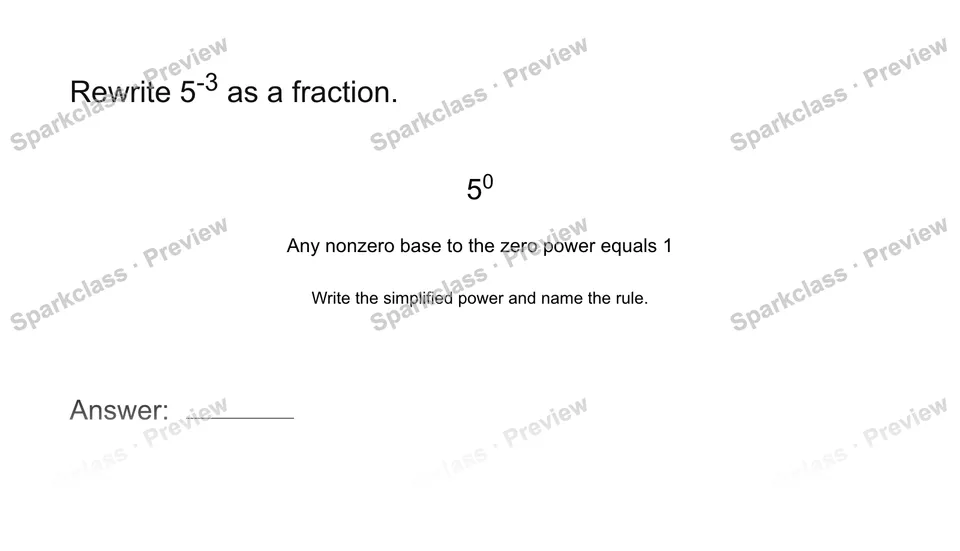 Interpret zero and negative exponents — page 1