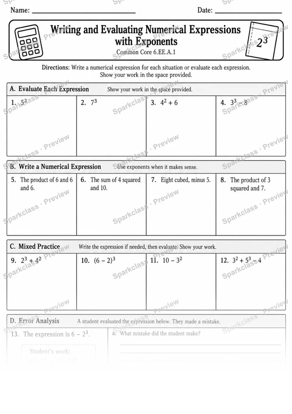 1 Exponents Independent 2 — page 1