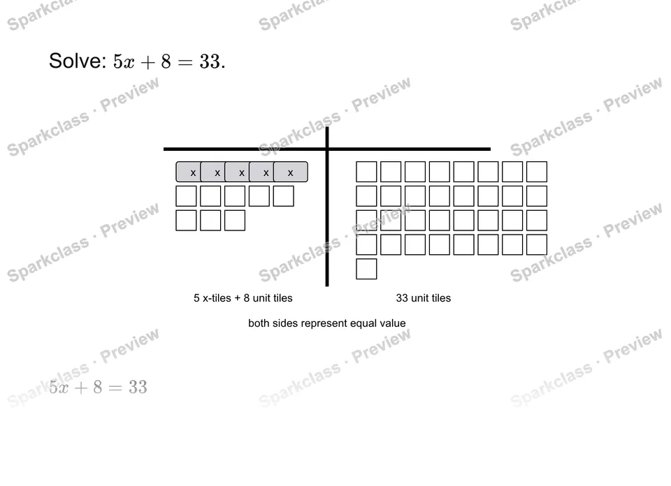 Solve a two-step equation — page 1