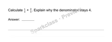 Add and subtract like-denominator fractions — Grade 4 problem preview