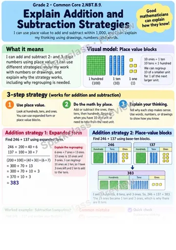 Knowledge Guide · Explain Addition and Subtraction Strategies — Grade 2 worksheet preview