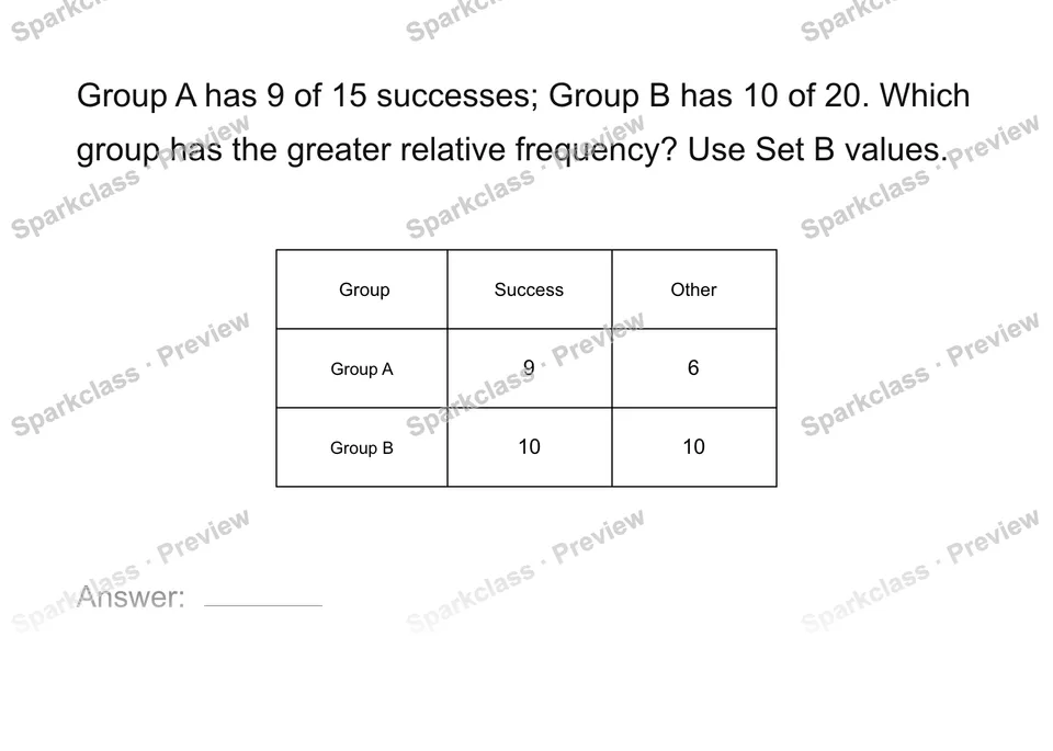 Compare relative frequencies — page 1