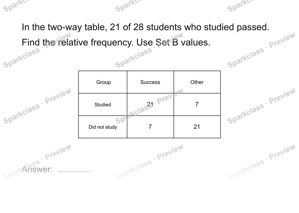 Read a two-way table — page 1