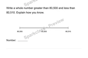 Compare nearby numbers — Grade 4 problem preview