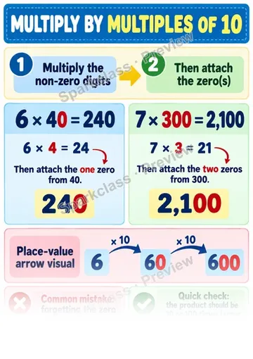 Knowledge Guide · Multiply by Multiples of 10 — Grade 3 worksheet preview