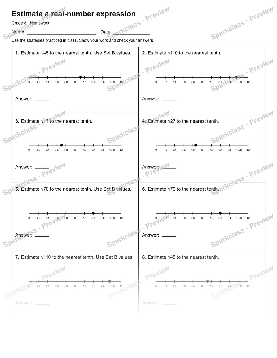 Estimate a real-number expression — Homework — page 1
