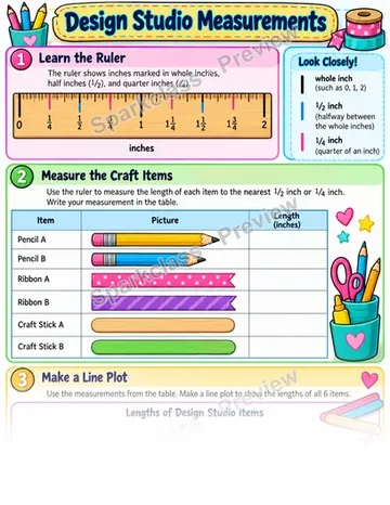 Measurement Line Plot — Grade 3 worksheet preview