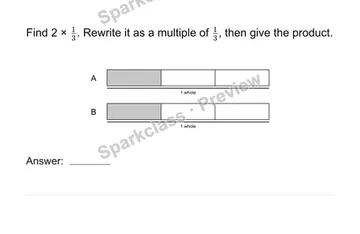 Multiply a fraction by a whole number — Grade 4 problem preview