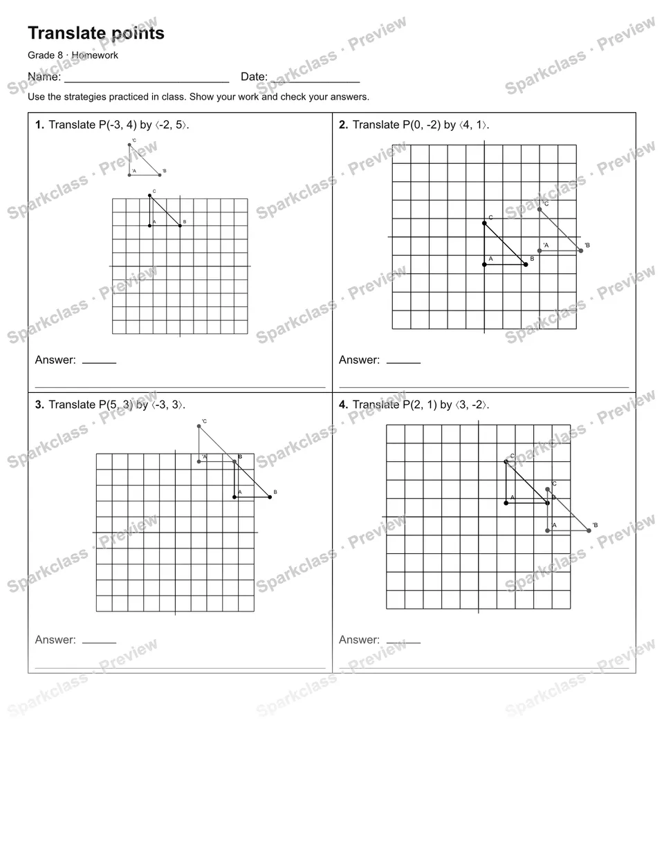 Translate points — Homework — page 1