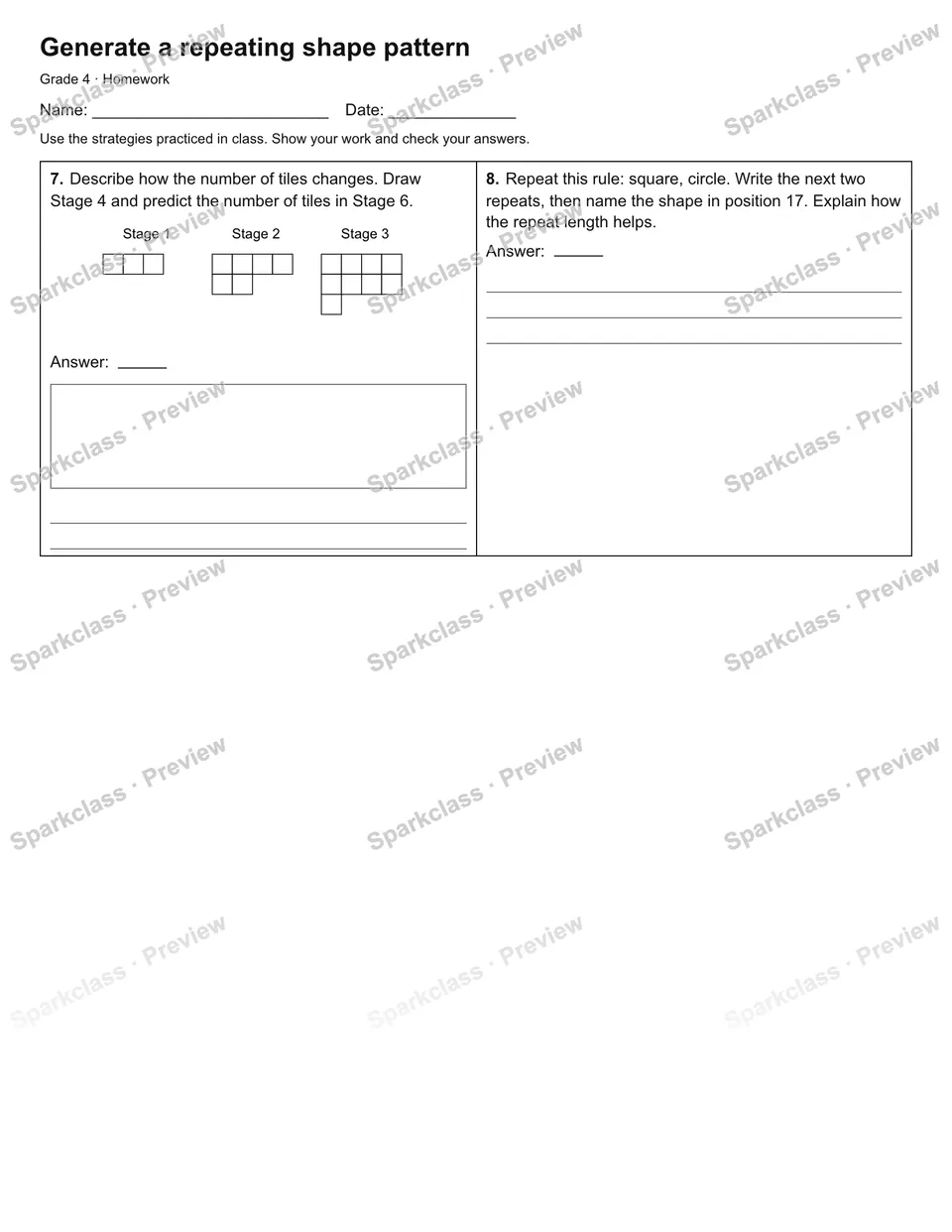 Generate a repeating shape pattern — Homework — page 2
