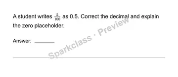 Write hundredths as decimals — Grade 4 problem preview