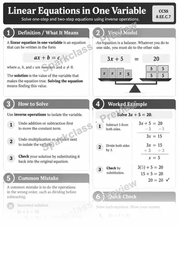 6.EE.C.9 · 9 Two Variable Equations Variant 1 — Grade 6 worksheet preview
